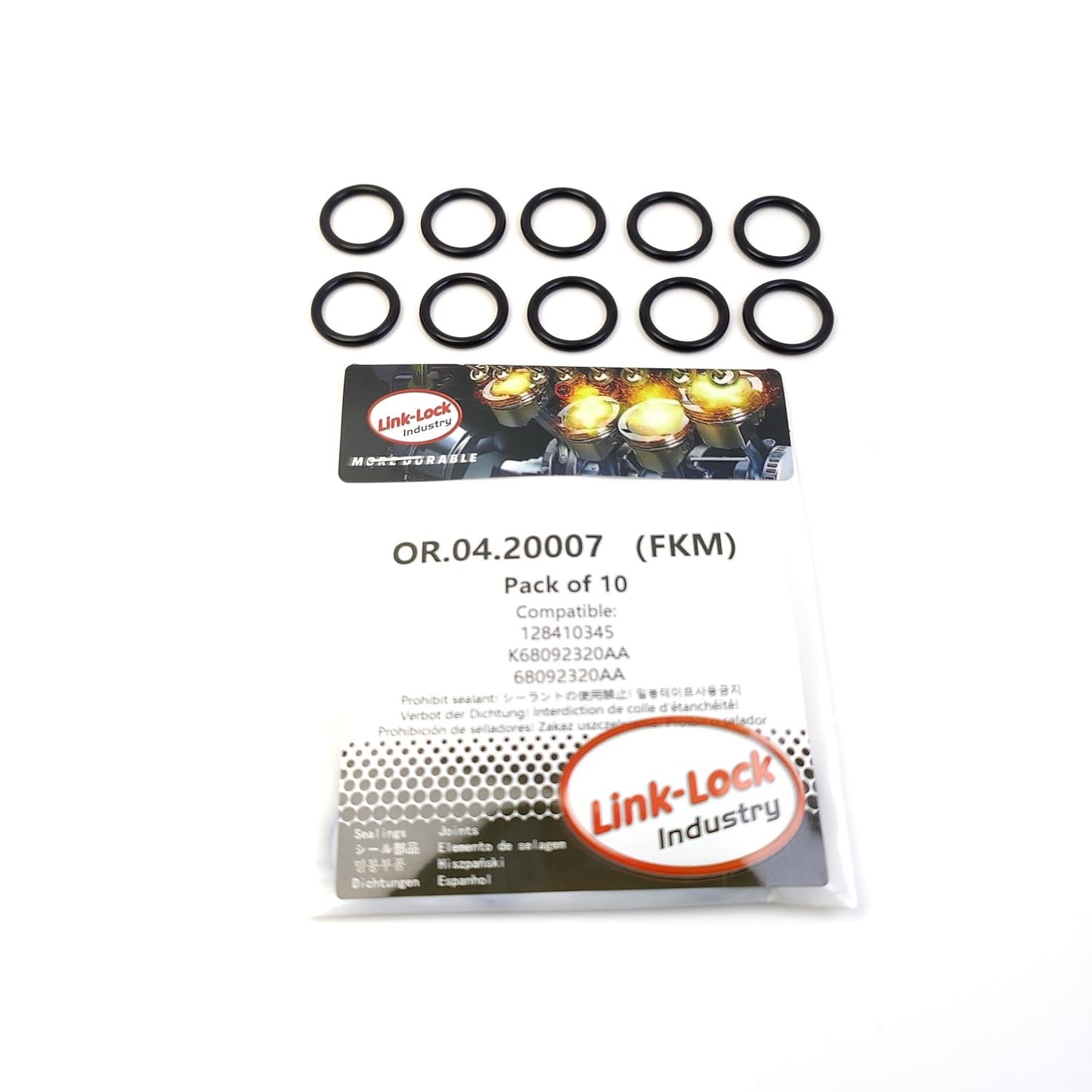 LINK-LOCK 10PCS OR.04.20007 FKM Viton Sealing O-Ring Kit of Transmission Input Shaft Gear 128410345 K68092320AA 68092320AA for BAIC for LANCIA