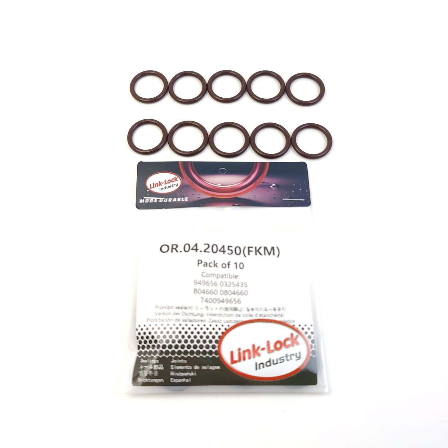 LINK-LOCK 10個 OR.04.20450 FKMバイトンシーリングOリングキット トランスミッション用 949656 0325435 804660 0804660 7400949656 DAF SCANIA RENAULT TRUCKS VOLVO用