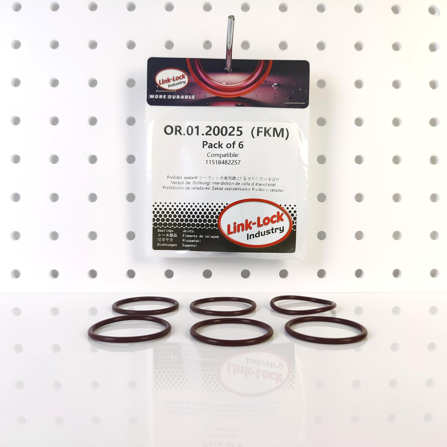 LINK-LOCK 6PCS FKM Viton OR.01.20025 Engine coolant pipe / Water hose O-Ring 11518482257 for BMW B46 B48 B58
