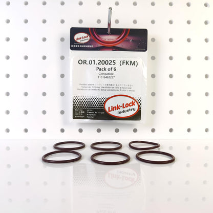 LINK-LOCK 6PCS FKM Viton OR.01.20025 Engine coolant pipe / Water hose O-Ring 11518482257 for BMW B46 B48 B58