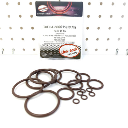 LINK-LOCK 16PCS FKM Viton O-RING Kit  A0269976745 A0039971889 A0169972445 A0039971689 of Coolant pipe For MERCEDES-BENZ-W212 W204 X204 W166 W164-M272 M278 M276