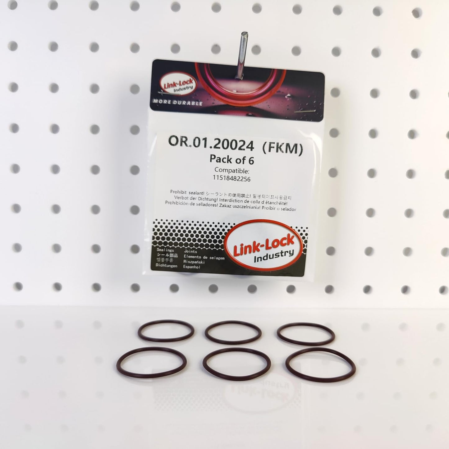 LINK-LOCK 6PCS FKM Viton OR.01.20024 Engine coolant pipe / Water hose O-Ring 11518482256 for BMW B46 B48 B58