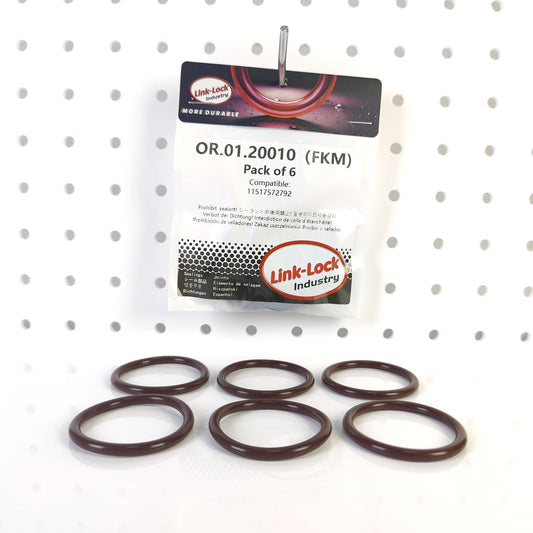 LINK-LOCK 6個 FKM Viton Oリング OE.01.20010 BMW S63 N63用 エンジンクーラントパイプ/ウォーターホース Oリング 11517572792
