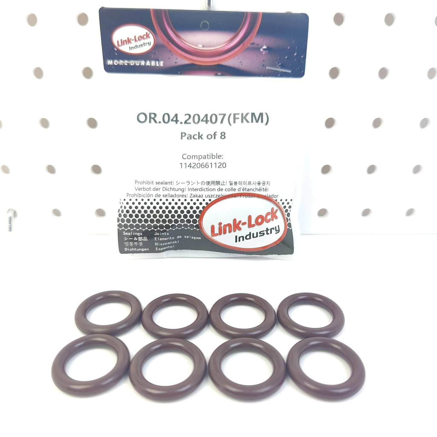 LINK-LOCK 8PCS OR.04.20407 FKM Viton Sealing O-Ring Kit of Oil Filter 11420661120 for BMW-M10 M30