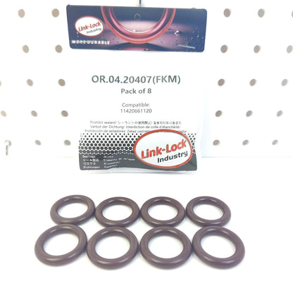 LINK-LOCK 8PCS OR.04.20407 FKM Viton Sealing O-Ring Kit of Oil Filter 11420661120 for BMW-M10 M30