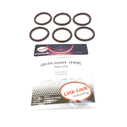 LINK-LOCK 6個組 OR.04.20084 FKMバイトン製 シーリングOリングキット エンジンクーラントパイプ用 LAND ROVER用 PYX000040
