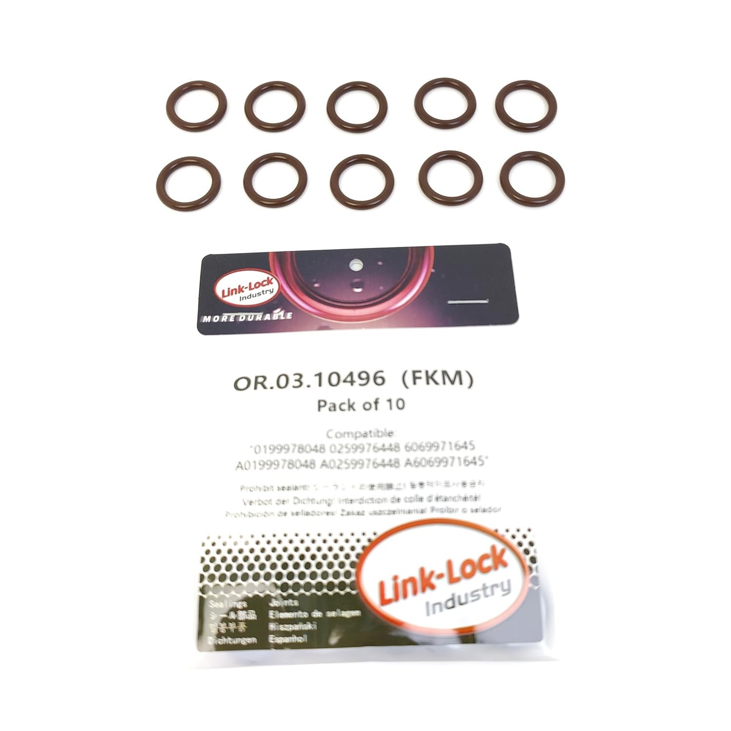LINK-LOCK 10PCS OR.03.10496 FKM Viton Sealing O-Ring Kit of Intake manifold 0199978048 0259976448 6069971645 A0199978048 A0259976448 A6069971645 For MERCEDES-BENZ