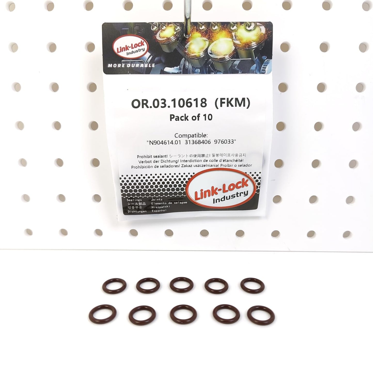 LINK-LOCK 10PCS OR.03.10618 FKMバイトンシーリングOリングキット クーラントパイプライン N904614.01 31368406 976033 AUDI VW VOLVO用