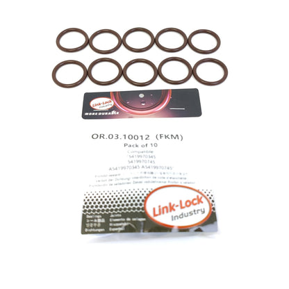 LINK-LOCK 10PCS OR.03.10012 FKM Viton Sealing O-Ring Kit Of Fuel injector bracket 5419970345 5419970745 A5419970345 A5419970745 For MERCEDES-BENZ-OM460 OM457 OM942 OM521