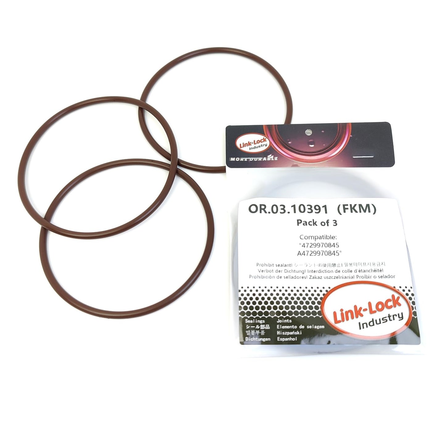 LINK-LOCK 3PCS OR.03.10391 FKM Viton Sealing O-Ring Kit of Timing Gear Chamber Cover 4729970845 A4729970845 For MERCEDES-BENZ-OM470 OM471 OM472