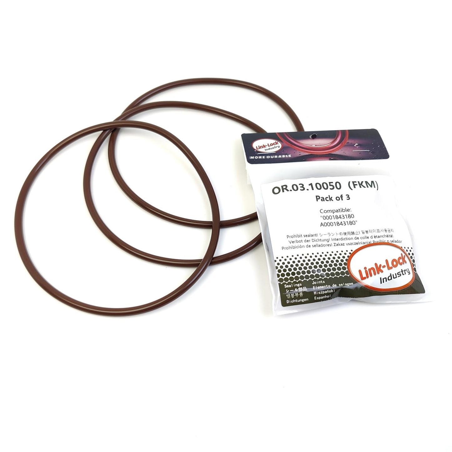 LINK-LOCK 3PCS OR.03.10050 FKM Viton Sealing O-Ring Kit Of Oil filter 0001843180 A0001843180 For MERCEDES-BENZ-OM326 OM346 OM355