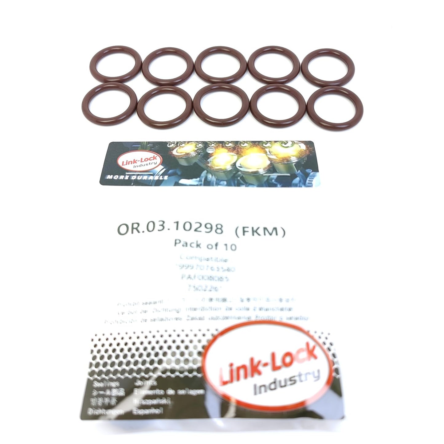 LINK-LOCK 10PCS OR.03.10298 クランクケース換気装置用FKMバイトンOリングキット 99970763540 PAF008085 750226 ポルシェ-DCHA MA1.04 DCKA MA1.70 MAB.03用