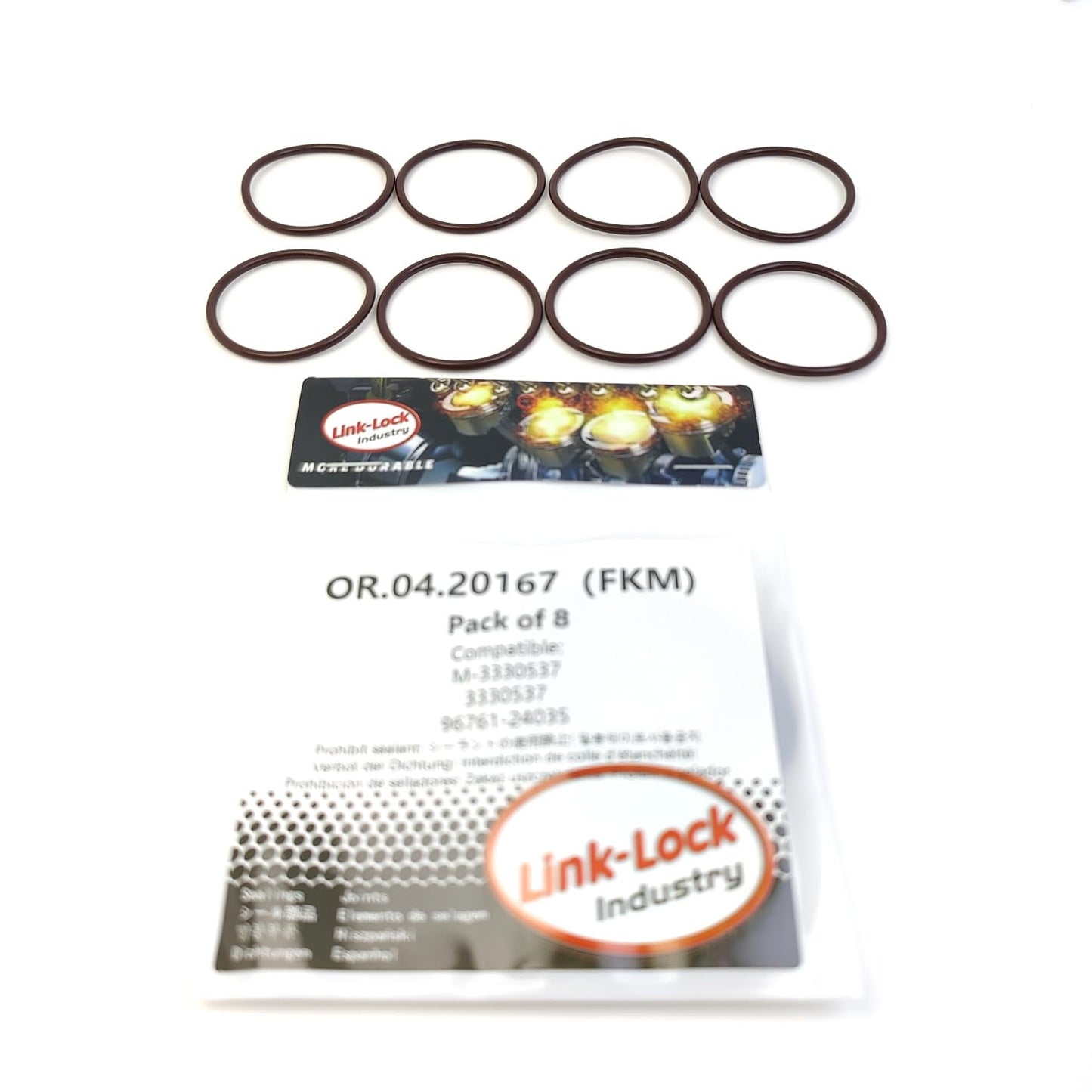 LINK-LOCK 8PCS OR.04.20167 FKM Viton Sealing O-Ring Kit of Water Pump M-3330537 3330537 96761-24035 for CUMMINS for TOYOTA