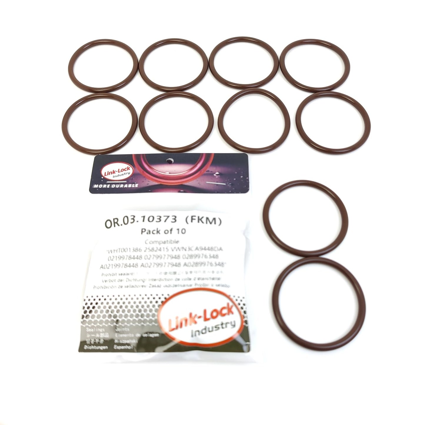 LINK-LOCK 10PCS OR.03.10373 FKM Viton Sealing O-Ring Kit of Turbocharger Intake Hose WHT001386 2582415 VWN3CA9448DA 0219978448 0279977948 0289976348 A0219978448 A0279977948 A0289976348 For AUDI-CHPB