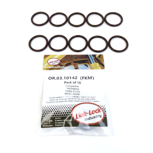 LINK-LOCK 10個組 OR.03.10142 FKMバイトン製シーリングOリングキット 冷却水パイプ用 MD008434 15066-31U03 96761-35028 MITSUBISHI-4N13用 TOYOTA用 NISSAN用