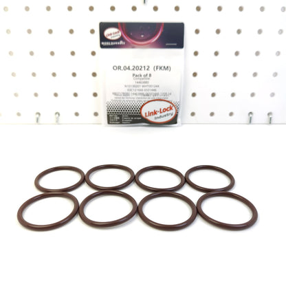 LINK-LOCK 8PCS OR.04.20212 FKM Viton Sealing O-Ring Kit of Coolant Pipe 14463880 N10139201 WHT001244 03C121666 6501446 9807178080 14463886 06501446 1208.14 for ALFA ROMEO for AUDI for CHRYSLER