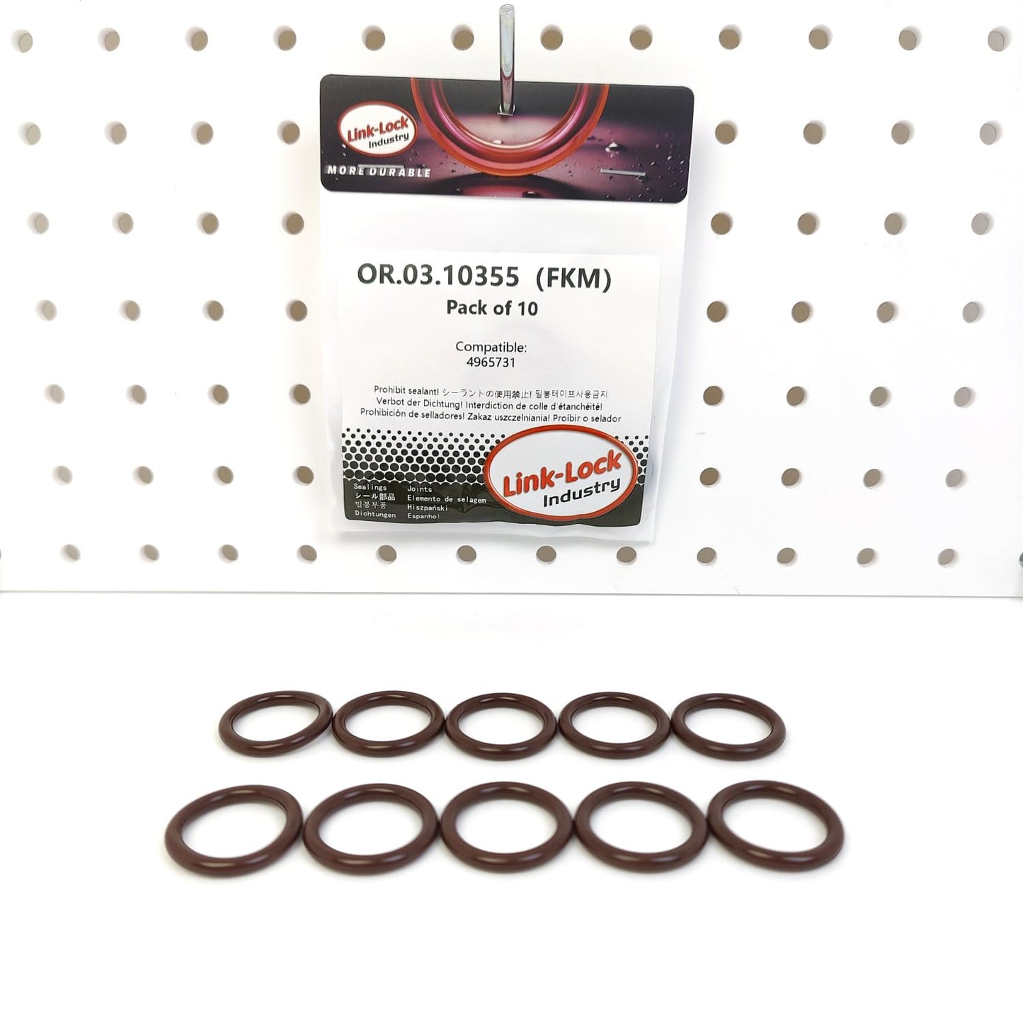 LINK-LOCK 10PCS OR.03.10355 FKM Viton Sealing O-Ring Kit of Fuel Pipe 4965731 For QSX15-560 For KAMAZ-ISX-530