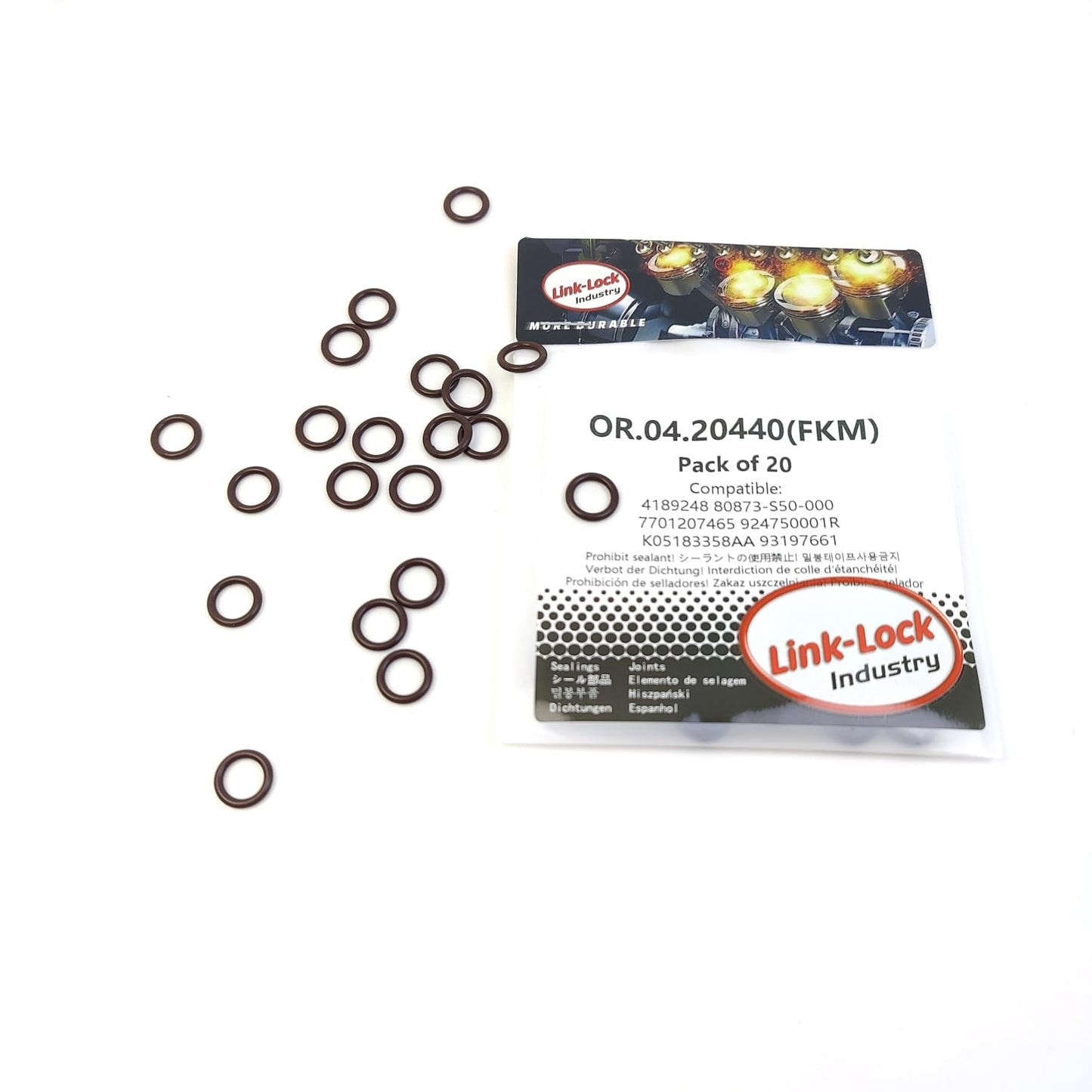 LINK-LOCK 20PCS OR.04.20440 FKM Viton Sealing O-Ring Kit of Refrigerant Line 4189248 80873-S50-000 7701207465 924750001R K05183358AA 93197661 for AUDI for VW for SKODA for FORD for HONDA for FIAT