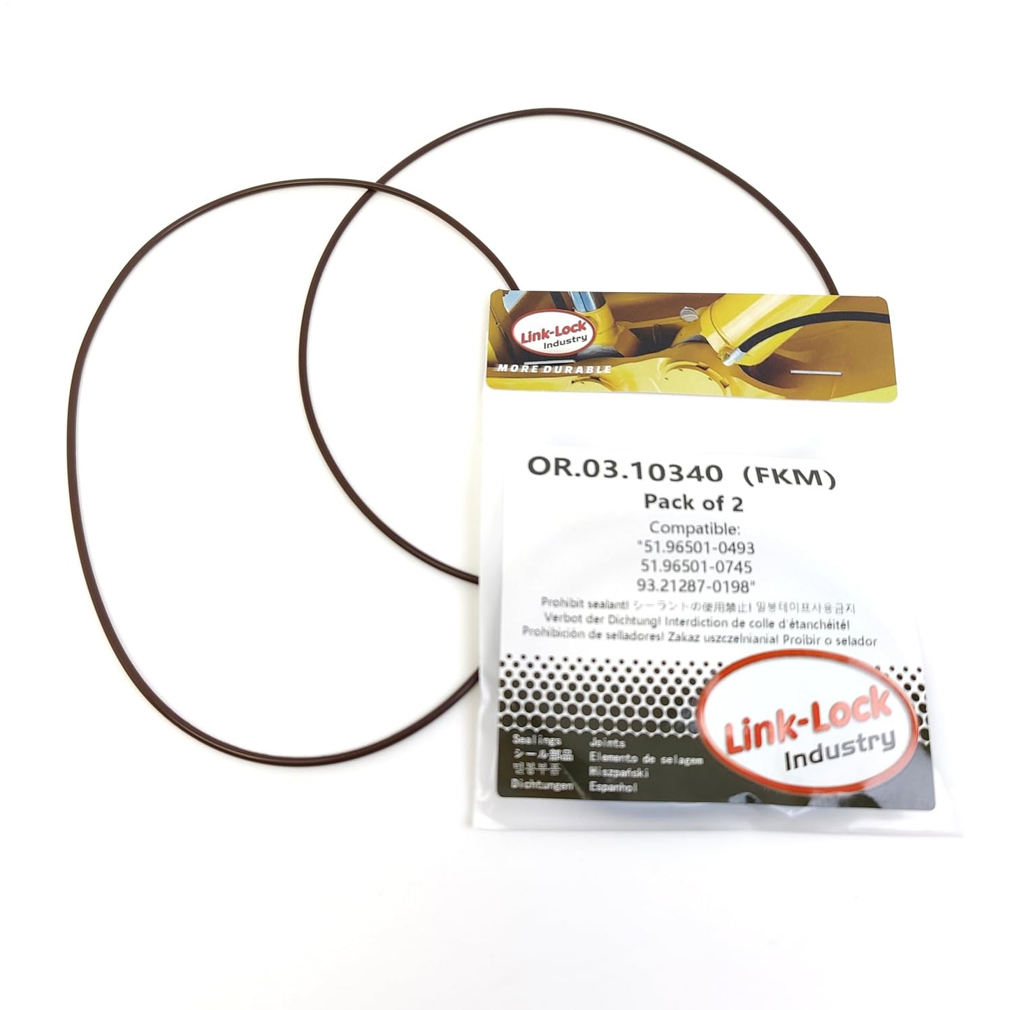 LINK-LOCK 2PCS OR.03.10340 FKM Viton Sealing O-Ring Kit of Cylinder Liner 51.96501-0493 51.96501-0745 93.21287-0198 For MAN-B2842 D2530 D2538