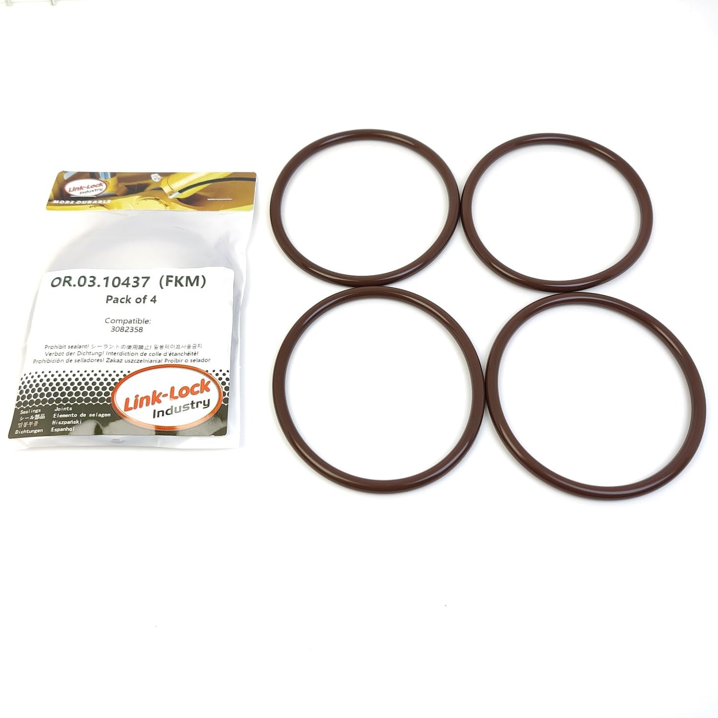 LINK-LOCK 4個 OR.03.10437 FKMバイトン 84×5.7 シールユニバーサルOリングキット 3082358 CUMMINS用