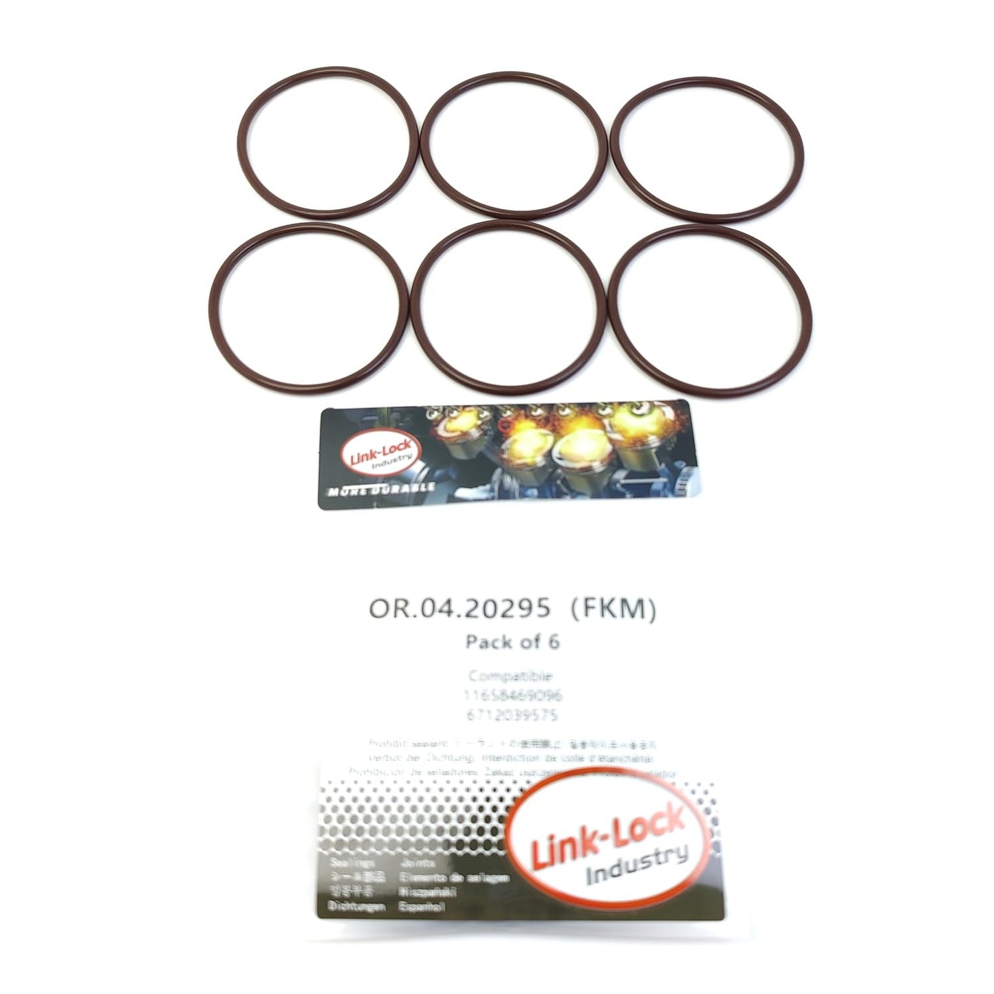 LINK-LOCK 6PCS OR.04.20295 FKM Viton Sealing O-Ring Kit of Thermostat 11658469096 6712039575 55579985 for BMW for SSANGYONG