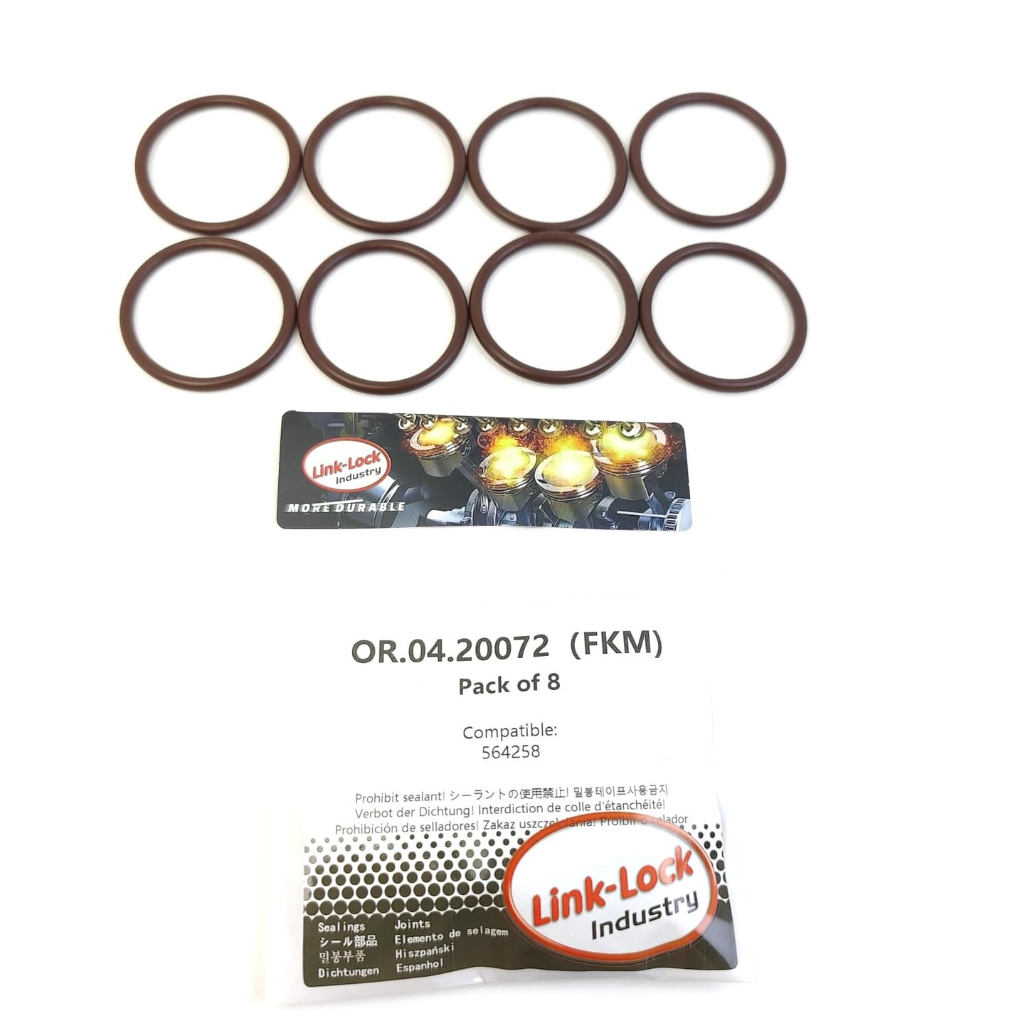 LINK-LOCK 8PCS OR.04.20072 FKM Viton Sealing O-Ring Kit of Oil Filler Cap/Breather Cap 564258 for LAND for ROVER
