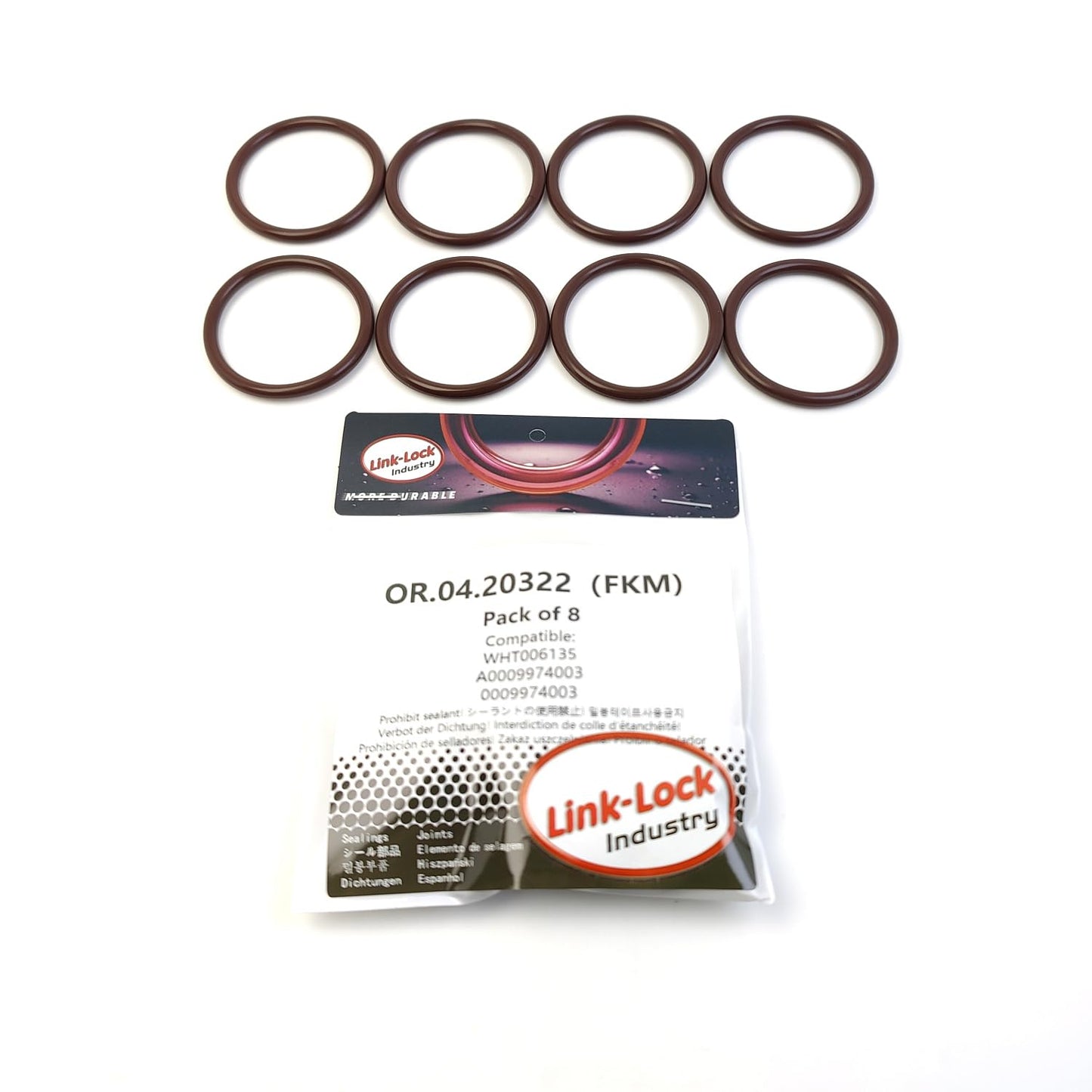 LINK-LOCK 8PCS OR.04.20322 FKM Viton Sealing O-Ring Kit of Charge Air Pipe WHT006135 A0009974003 0009974003 for AUDI for MERCEDES-BENZ