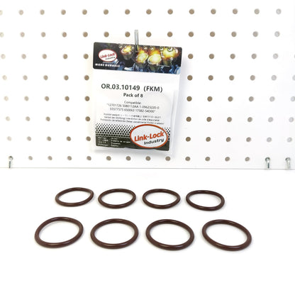LINK-LOCK 8PCS OR.03.10149 FKM Viton Sealing O-Ring Kit of Cooling water pipe 12701726 5080112AA 1-09623220-0 55577575 650063 17582-54D00 For CHEVROLET-M13A M15A For FIAT-M16A For SUZUKI-M13A M15A