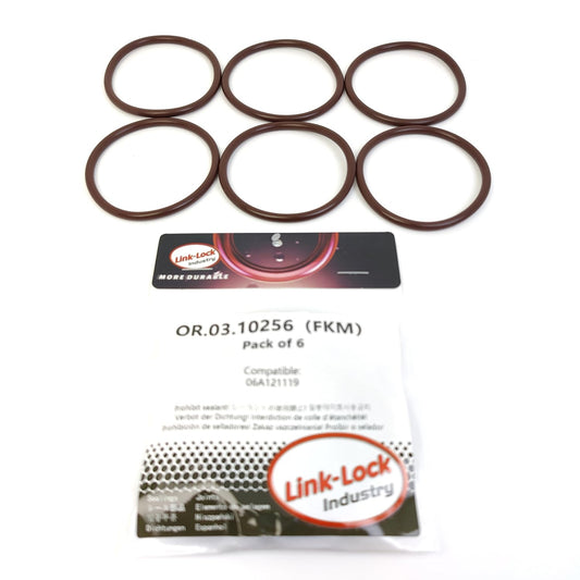 LINK-LOCK 6PCS OR.03.10256 FKM Viton Sealing O-Ring Kit of Water Pump 06A121119 For AUDI-AGN AMK APX AGU AMU APY AJP ANQ AQA For SKODA-AEG ARX AZH AGN ARZ AZJ For VW-AWV AZM BBX AXA BAE BDC
