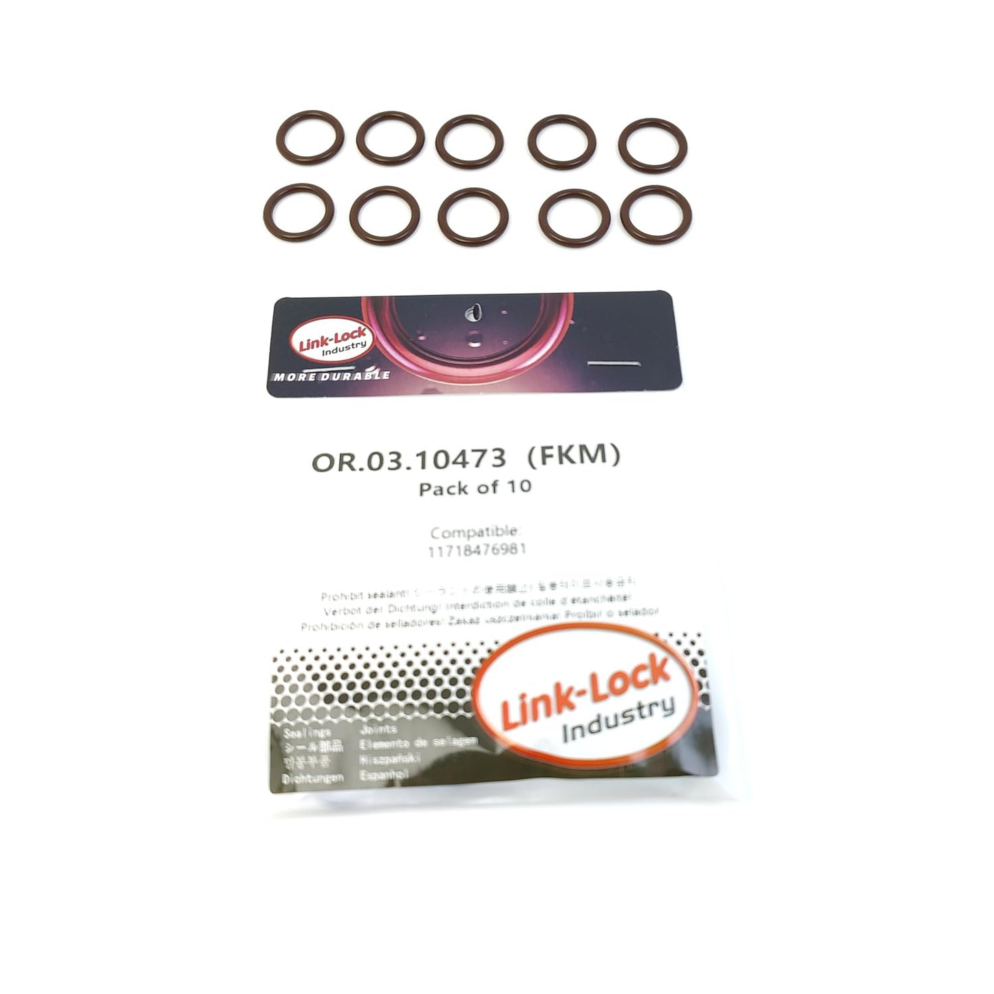 LINK-LOCK 10PCS OR.03.10473 FKM Viton シーリングOリングキット 排気ガス冷却器用 11718476981 BMW用