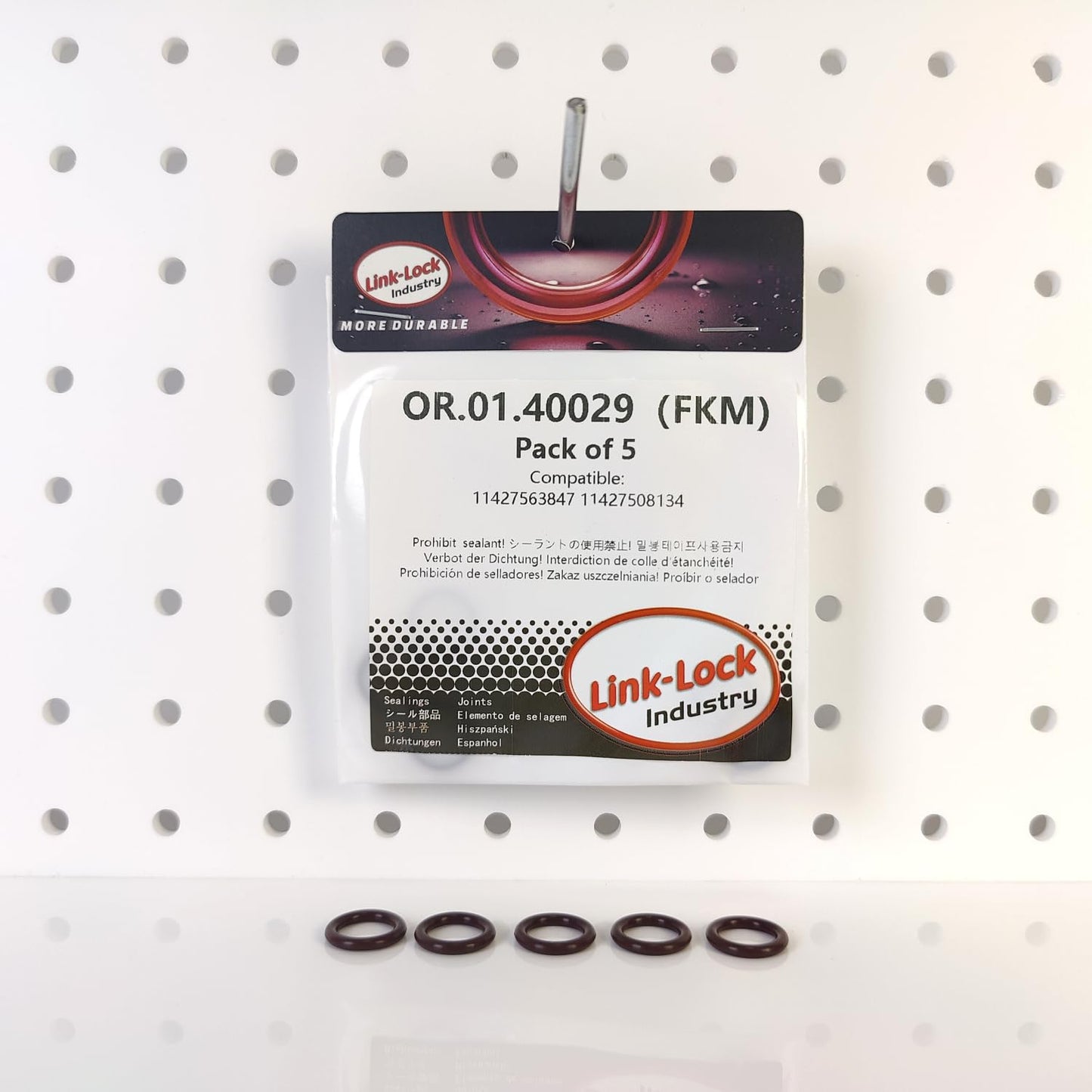 LINK-LOCK 5PCS FKM Viton OR.01.40029 エンジンオイルポンプ Oリングガスケット 11427563847 11427508134 BMW N62 N73 S85用