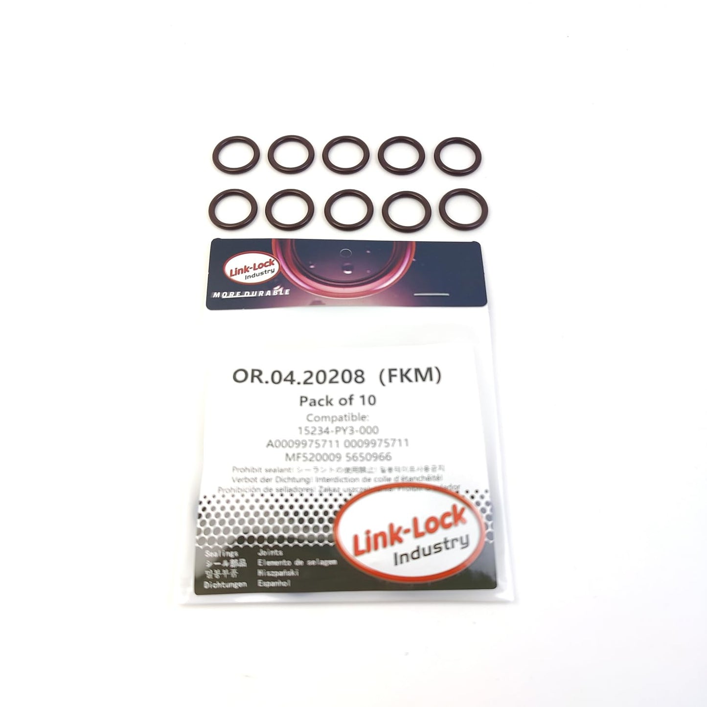 LINK-LOCK 10PCS OR.04.20208 FKM Viton シールOリングキット オイルクーラー用 15234-PY3-000 A0009975711 0009975711 MF520009 5650966 HONDA/MERCEDES-BENZ/MITSUBISHI/OPEL用