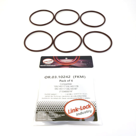 LINK-LOCK 6PCS OR.03.10242 FKM Viton Sealing O-Ring Kit of Resonator 03L145117 03L145117B 04L145117 04L145187 213340001R For AUDI-DGTE CLJA CMGA DJGA For VW-CRGB CRFC For MAN-DASA DASC DAUB