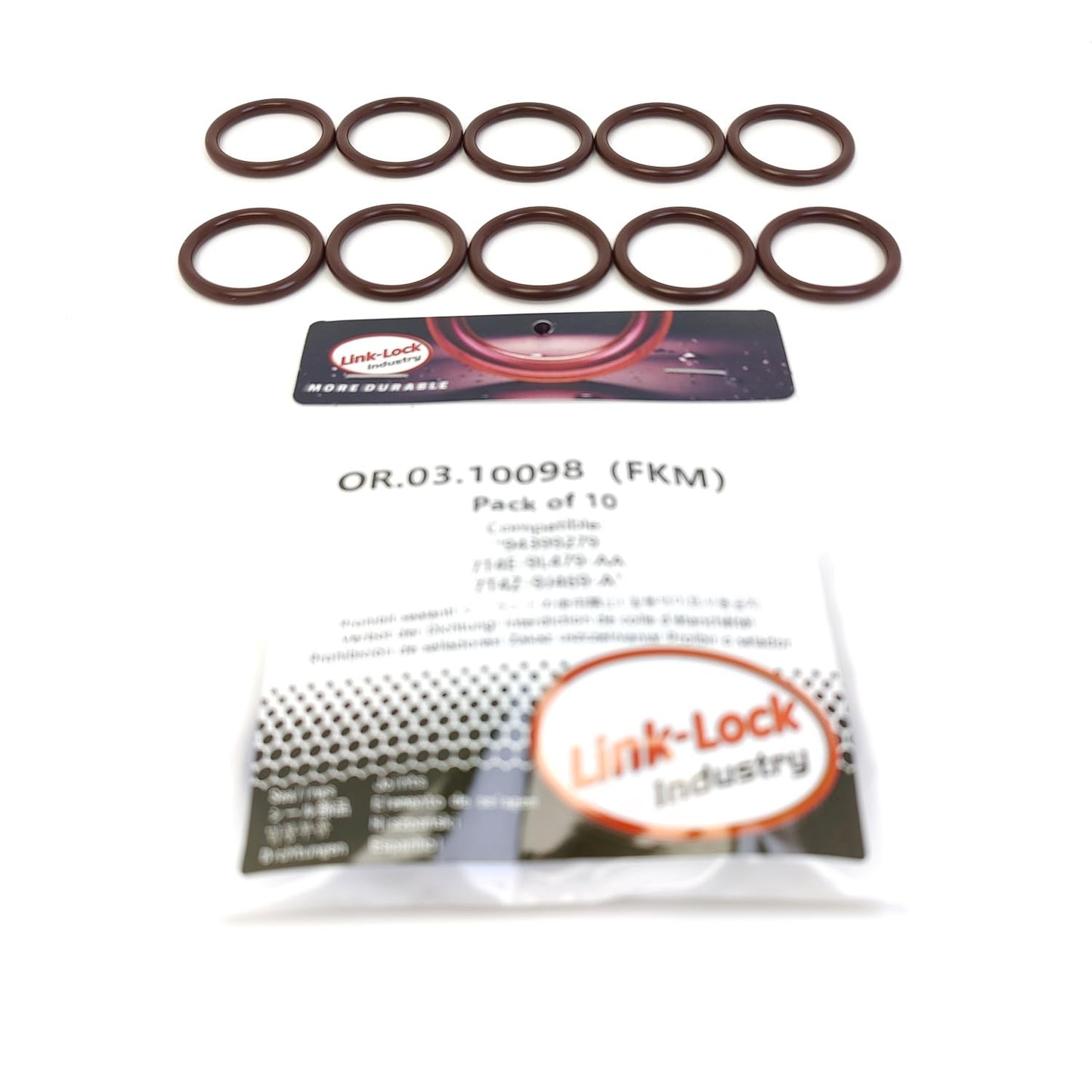 LINK-LOCK 10PCS OR.03.10098 FKM Viton エンジンオイルクーラー用シーリングOリングキット 94399279 7T4E-9L479-AA 7T4Z-9J469-A CHEVROLET-L5P LGH LMM LB7 LLY用 GMC-L5P LGH用 FORD USA-C35 T35用 CADILLAC用