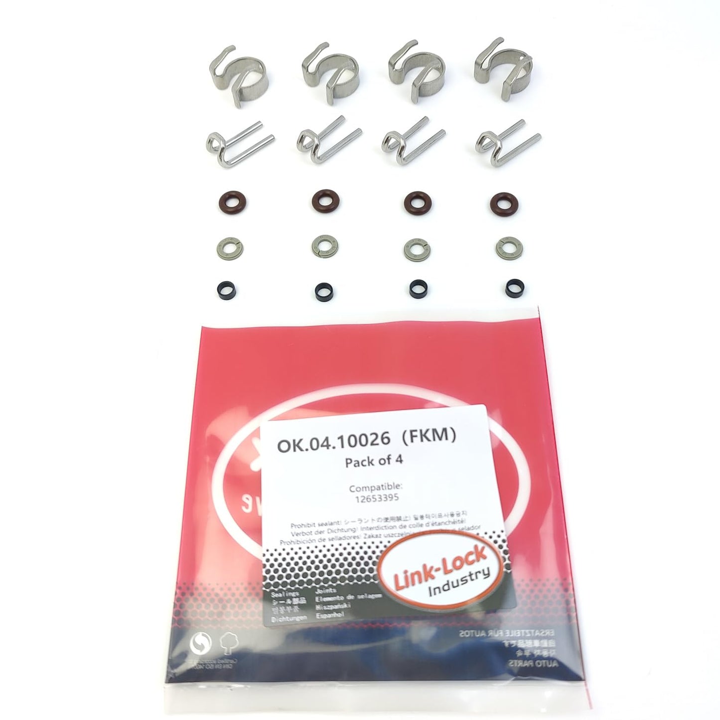 LINK-LOCK 4Set OK.04.10026 fuel injector repair kit 12653395 with FKM Viton O-RING For BUICK For CHEVROLET For CADILLAC V8 2.0T 2.0L LTG LSY