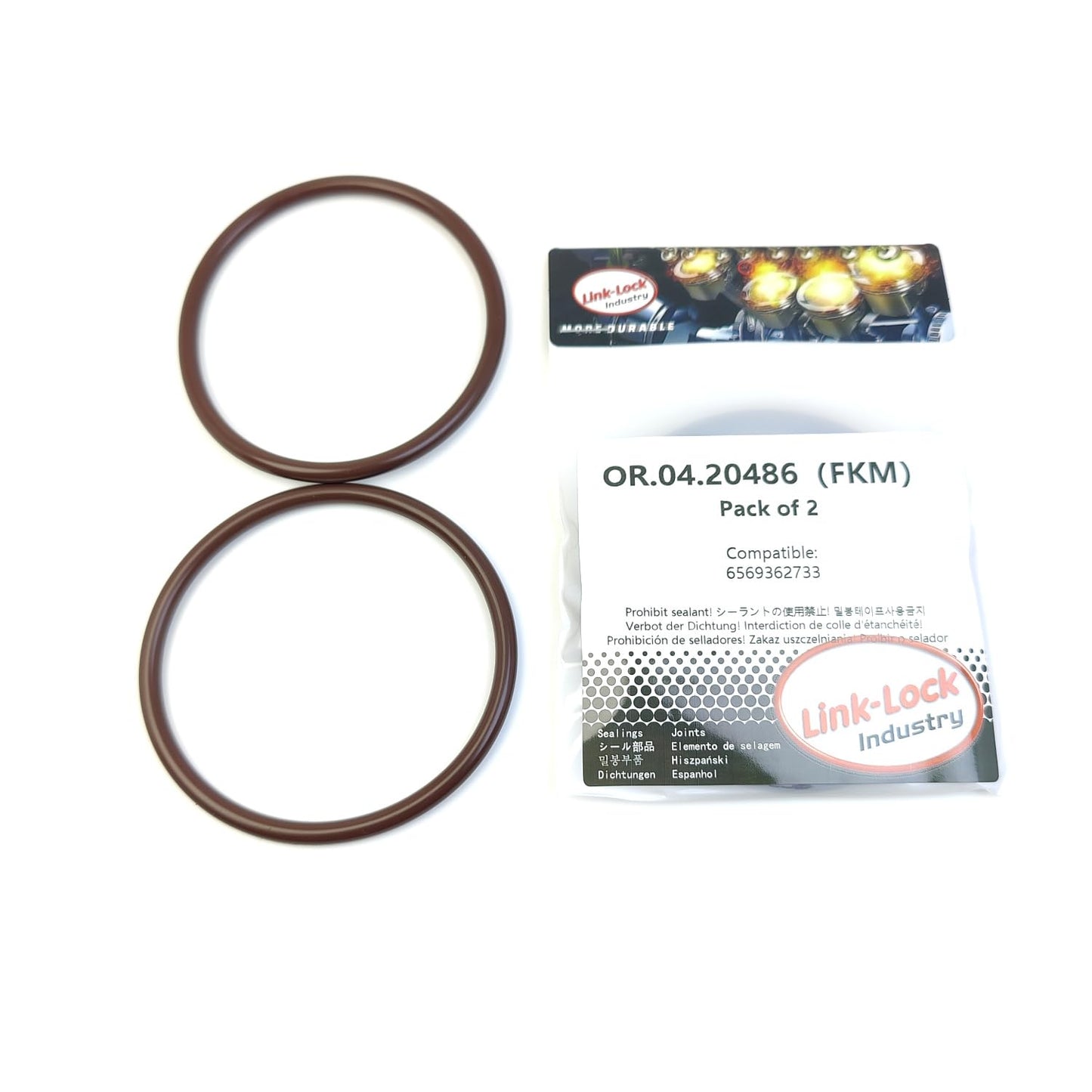 LINK-LOCK 2PCS OR.04.20486 FKM Viton 74×5 Sealing Universal O-Ring Kit 6569362733 for MAN-HOCL for TGA