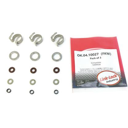 LINK-LOCK 3Set OK.04.10027 fuel injector repair kit 12644934 with FKM Viton O-RING For BUICK For CHEVROLET For CADILLAC 3.6L LLT LP1