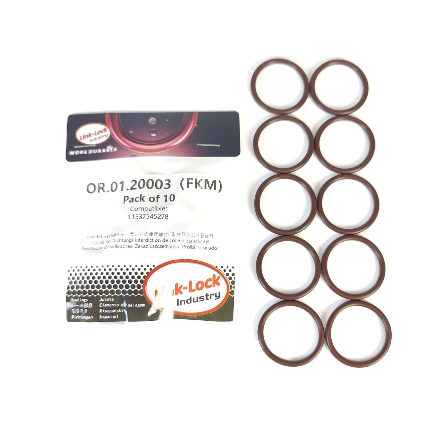 LINK-LOCK 10PCS FKM Viton OR.01.20003 Engine coolant pipe / Water hose O-Ring 11537545278 for BMW N51 N52 N54 N55 N53 N20