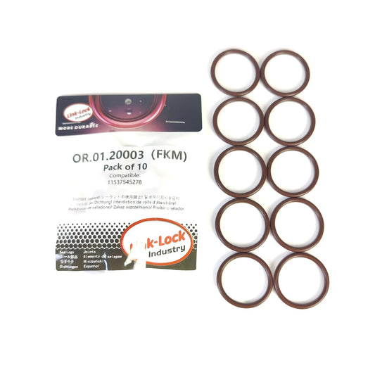 LINK-LOCK 10PCS FKM Viton OR.01.20003 Engine coolant pipe / Water hose O-Ring 11537545278 for BMW N51 N52 N54 N55 N53 N20