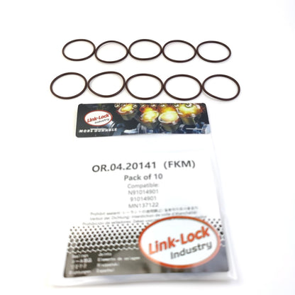 LINK-LOCK 10PCS OR.04.20141 FKM Viton Sealing O-Ring Kit of Engine Auxiliary Shaft N91014901 91014901 MN137122 for AUDI for MITSUBISHI