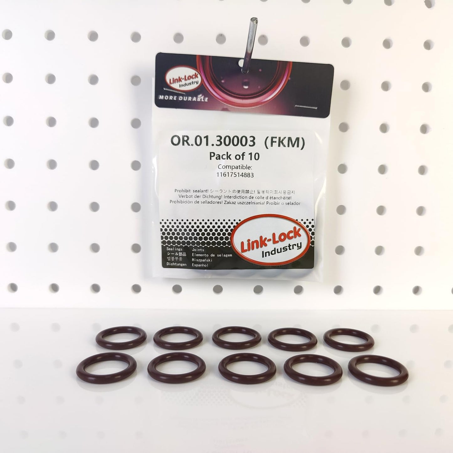 LINK-LOCK 10個 FKM バイトン OR.01.30003 エンジンインテークパイプ Oリング 11617514883 BMW N42 N43 N46 N62用