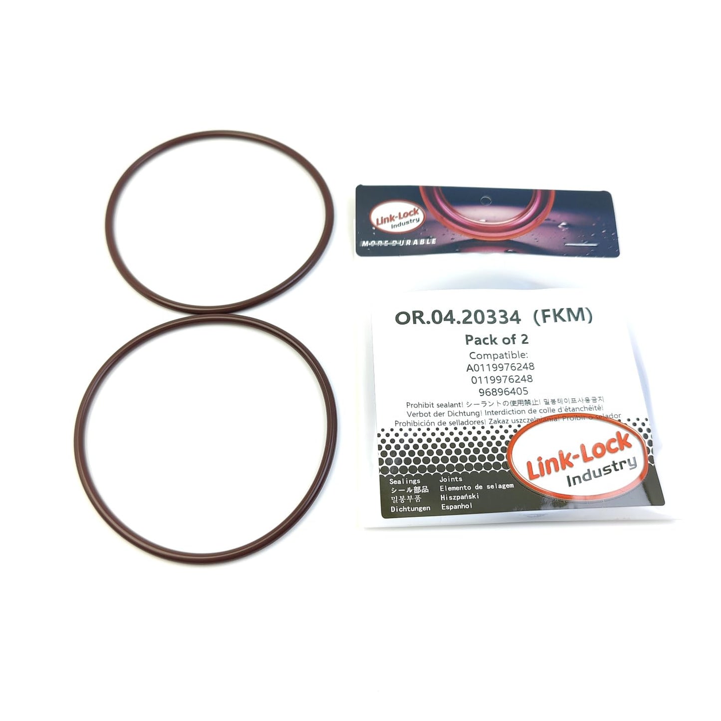 LINK-LOCK 2PCS OR.04.20334 FKM Viton Sealing O-Ring Kit of Air Compressor A0119976248 0119976248 96896405 for MERCEDES-BENZ for OPEL