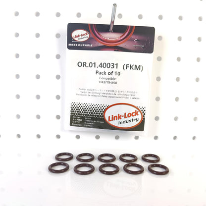 LINK-LOCK 10個 FKM Viton OR.01.40031 エンジンディップスティックOリングガスケット 11437794698 BMW M47 N47 B37 B47 N57 M57 B57用