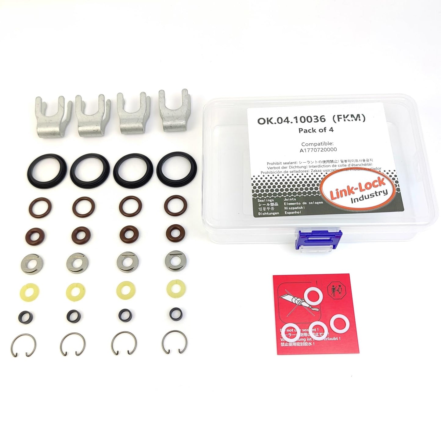 LINK-LOCK 4Set OK.04.10036 fuel injector repair kit A1770720000 with FKM Viton O-RING For MERCEDES-BENZ AMG CLA G S M178 M256 M260 M139