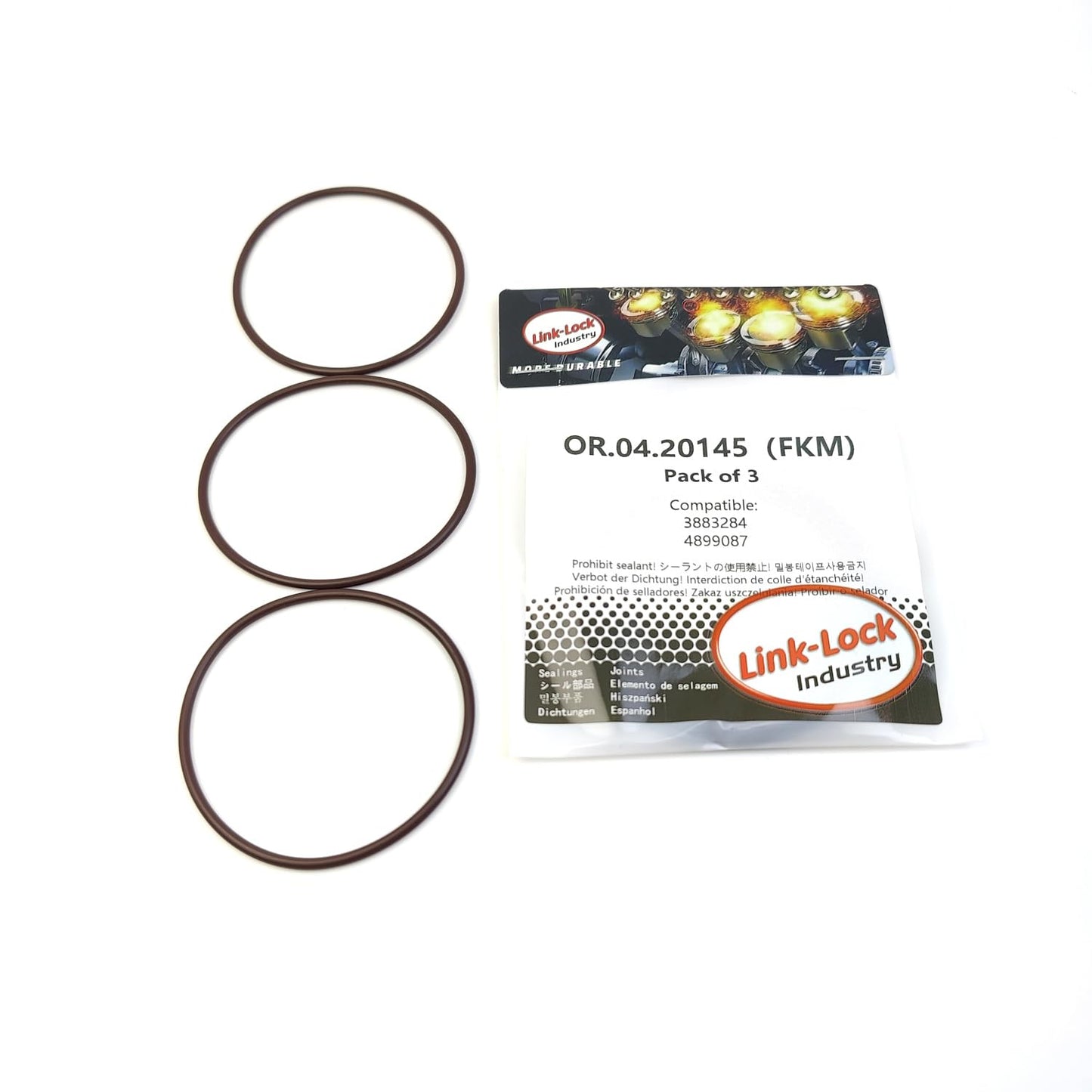 LINK-LOCK 3PCS OR.04.20145 FKM Viton 60×2.5 Sealing Universal O-Ring Kit 3883284 4899087 for CUMMINS for IVECO