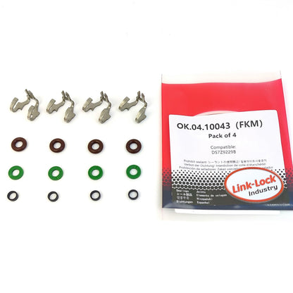 LINK-LOCK 4Set OK.04.10043 fuel injector repair kit DS7Z9229B with FKM Viton O-RING For FORD 1.5T EcoBooST CAF4