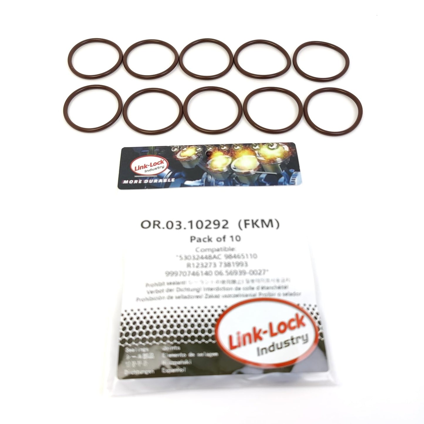 LINK-LOCK 10PCS OR.03.10292 FKM Viton Sealing O-Ring Kit of Fuel Pump 53032448AC 98465110 R123273 7381993 99970746140 06.56939-0027 For 4045 6068 For CHRYSLER-EZB EZH For DODGE-EZH EZA