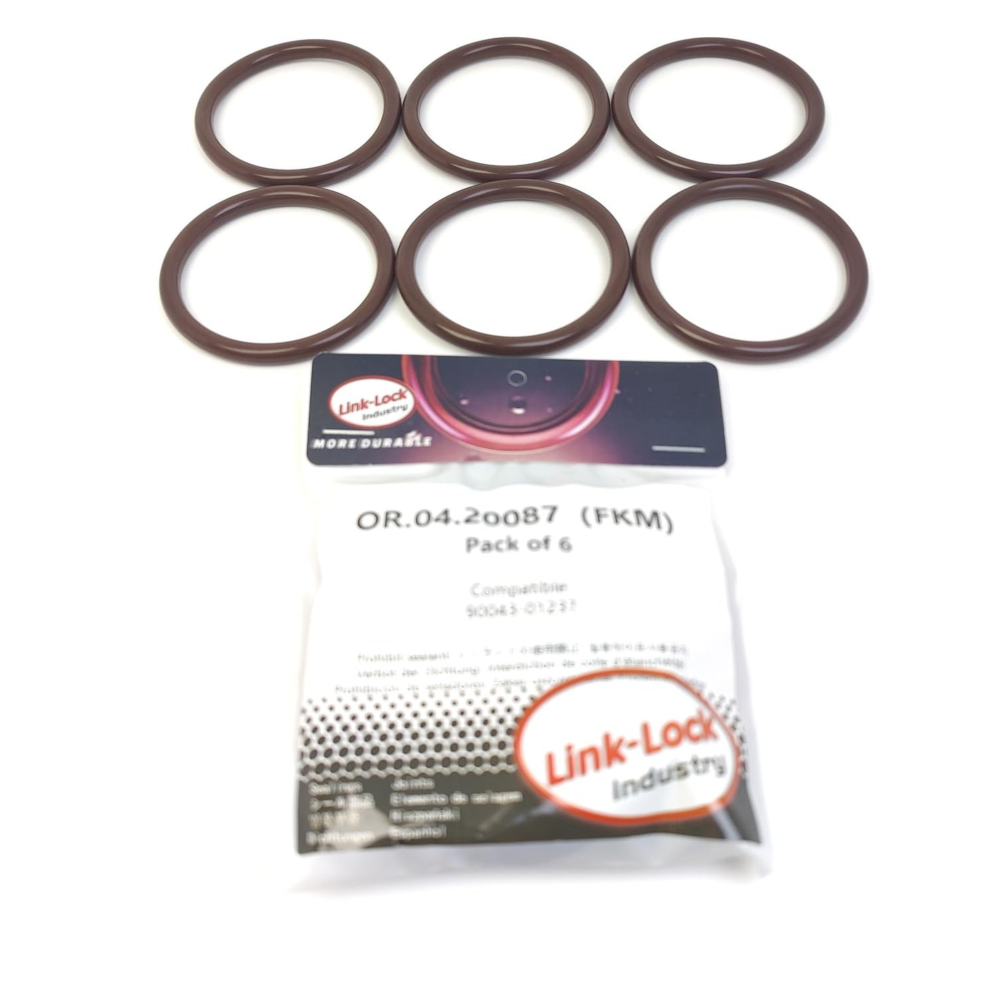 LINK-LOCK 6PCS OR.04.20087 FKM Viton Sealing O-Ring Kit of Air Cleaner to Carburetor 90043-01237 for TOYOTA