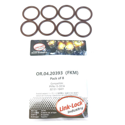 LINK-LOCK 8PCS OR.04.20393 FKM Viton Sealing O-Ring Kit of Coolant Pipe PYFA-15-591A 22131-1E401 for MAZDA for NISSAN