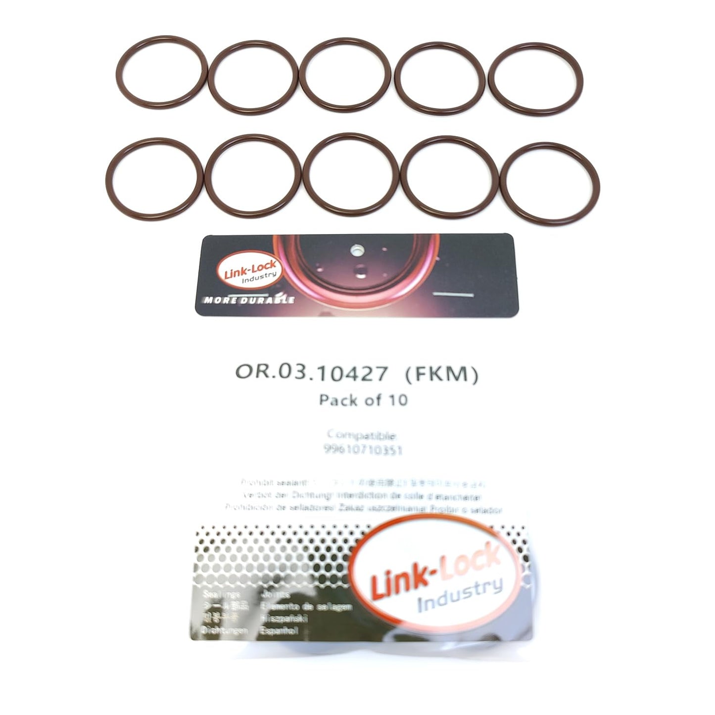 LINK-LOCK 10PCS OR.03.10427 FKM Viton Sealing O-Ring Kit of Oil pump 99610710351 For PORSCHE